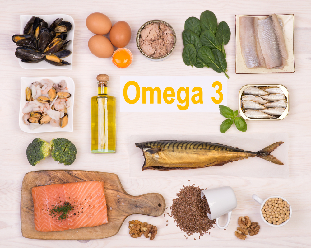 A range of foods containig omega 3 fats