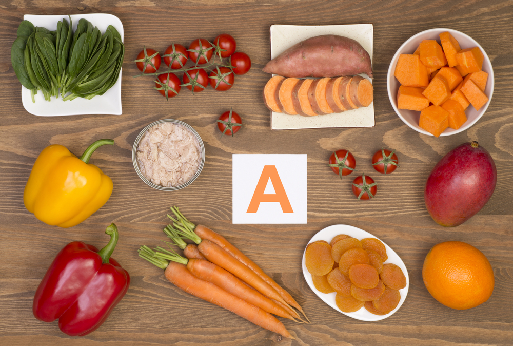 A selection of foods containing Vitamin A